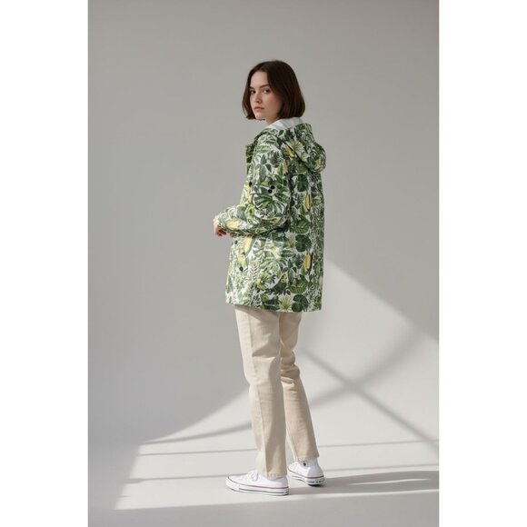 Urban Republic Girls Collection Waterproof Hooded Jacket W/ Tropical Lemon Print - Picture 5 of 14